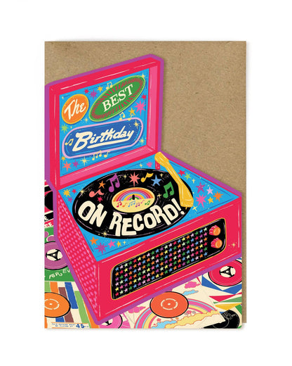 Best Birthday on Record Die-Cut Card