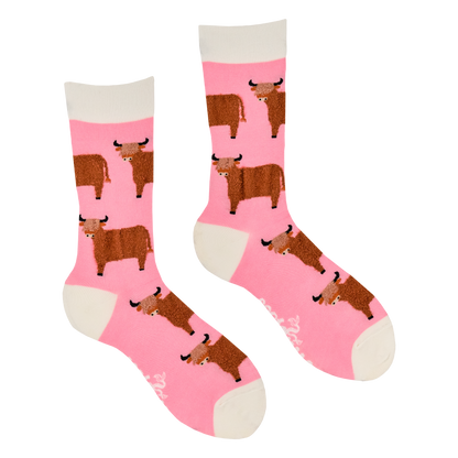 Fluffy Wee Hairy Coo Highland Cow Unisex Socks