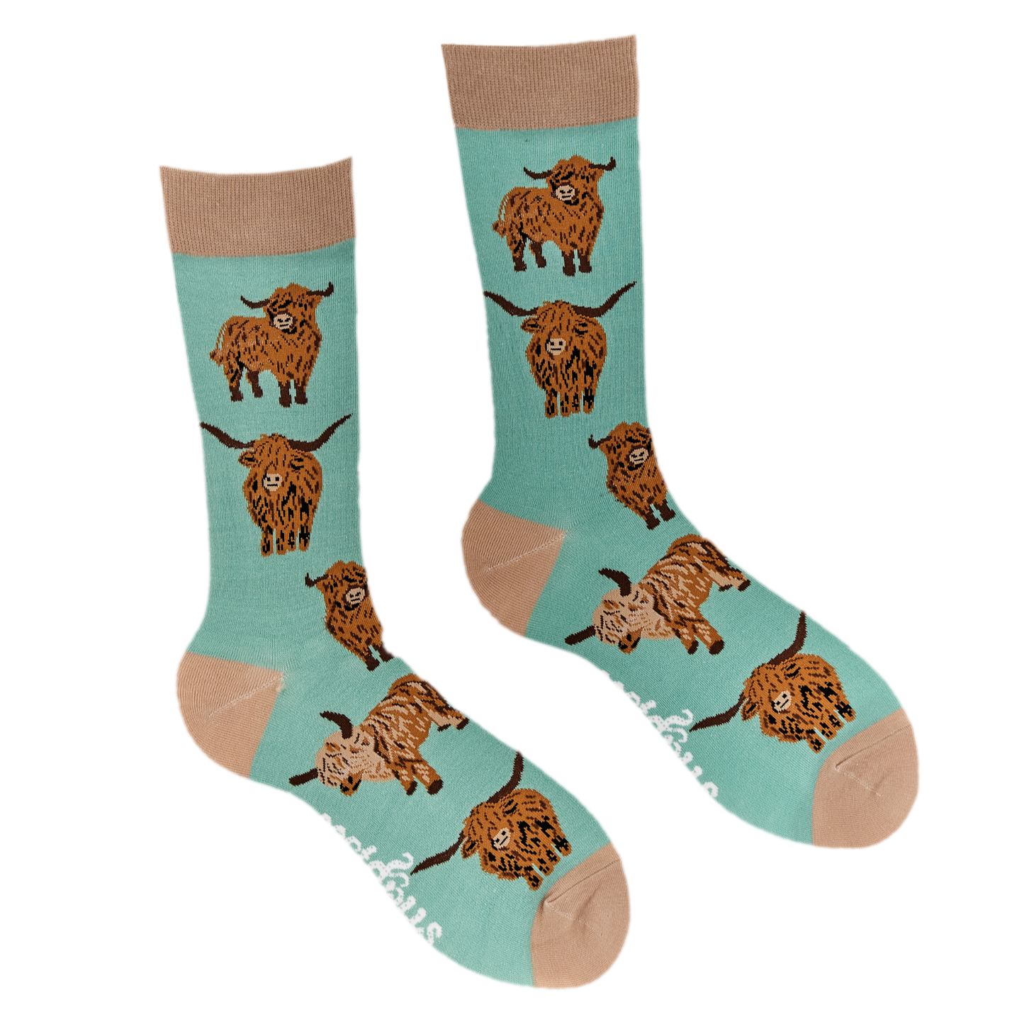 Highland Cow Socks - Och Aye the Moo!: PINK / XS (UK 12-3 / EU 33-36 / US 14-5)