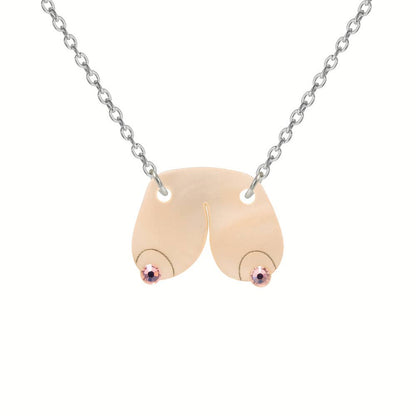 Boobies Necklace in Peach