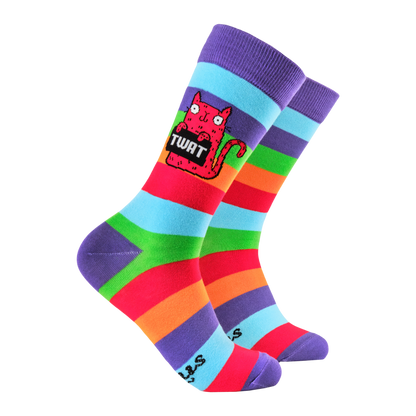 Sweary Cat Twat Socks Large