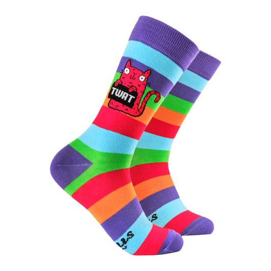 Sweary Cat Twat Socks Large
