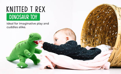 Knitted Green T Rex Dinosaur Plush Toy
