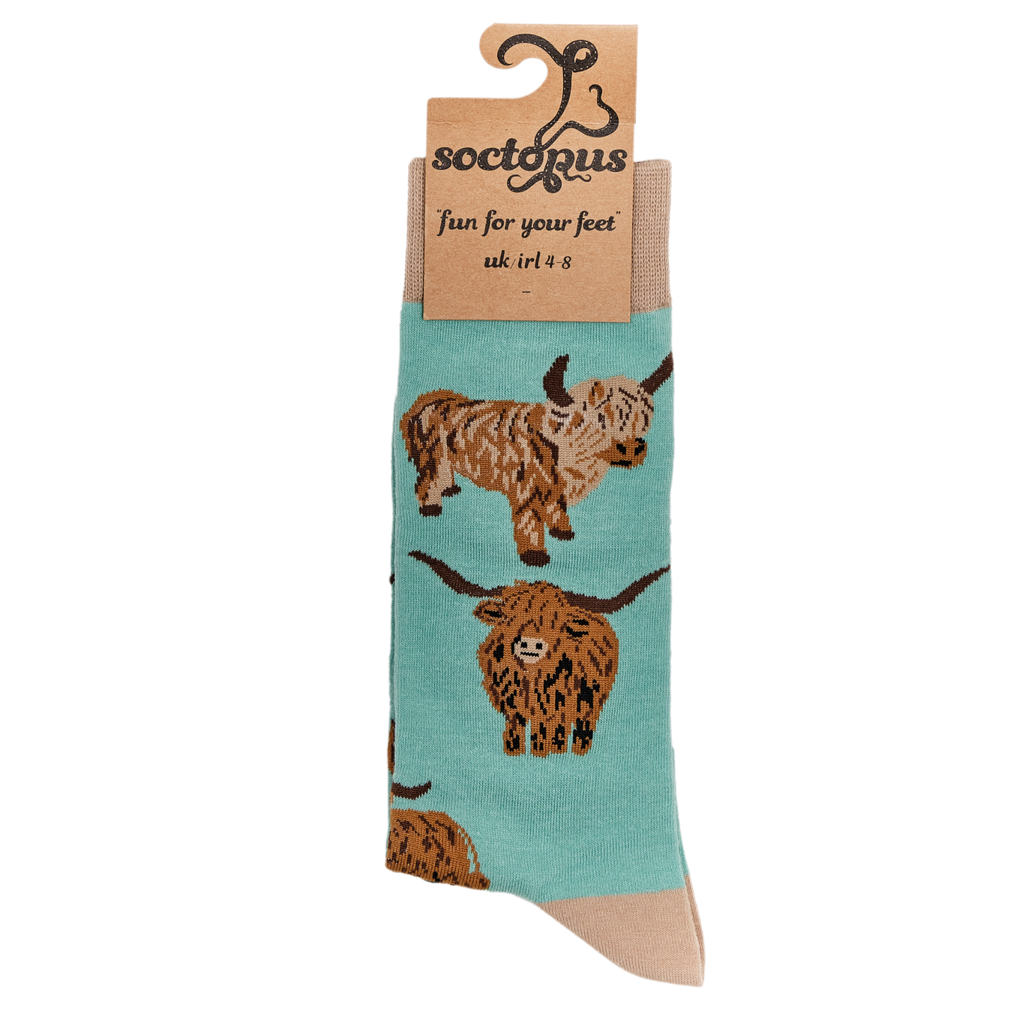 Highland Cow Socks - Och Aye the Moo!: PINK / XS (UK 12-3 / EU 33-36 / US 14-5)