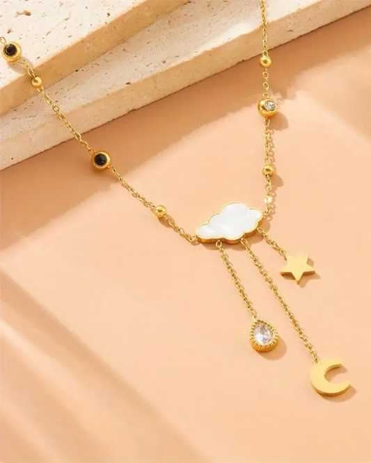 Celestial Cloud Charm Necklace