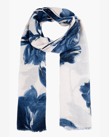 Eleanor Floral Scarf In Blue