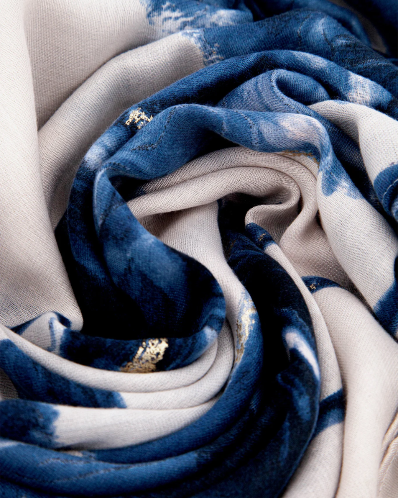 Eleanor Floral Scarf In Blue