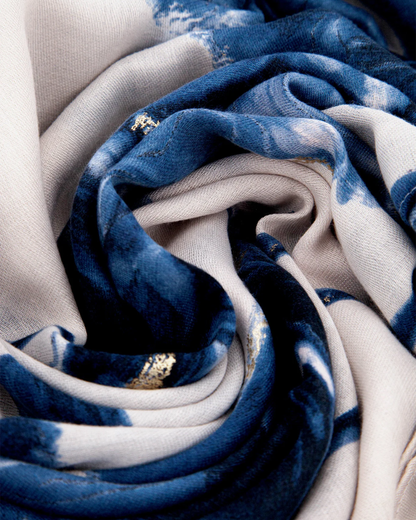 Eleanor Floral Scarf In Blue