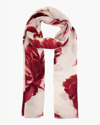Eleanor Floral Scarf In Red