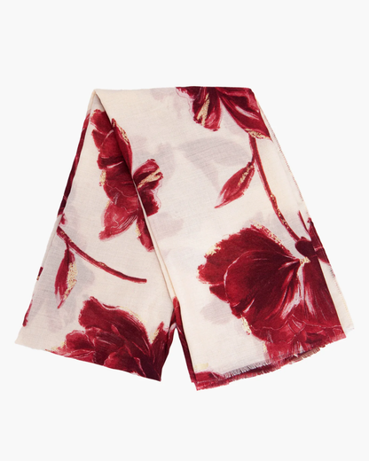 Eleanor Floral Scarf In Red