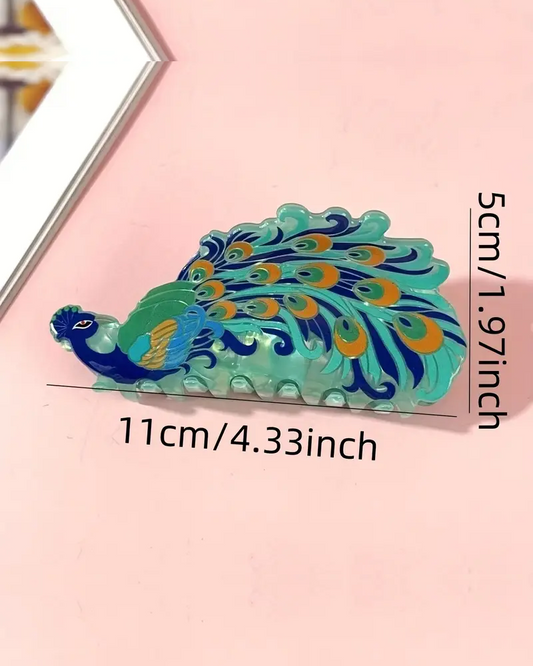 Prancing Peacock Hair Claw