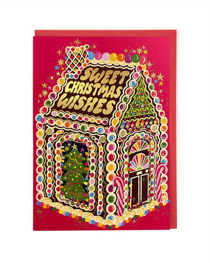 Gingerbread House Sweet Christmas Wishes Card