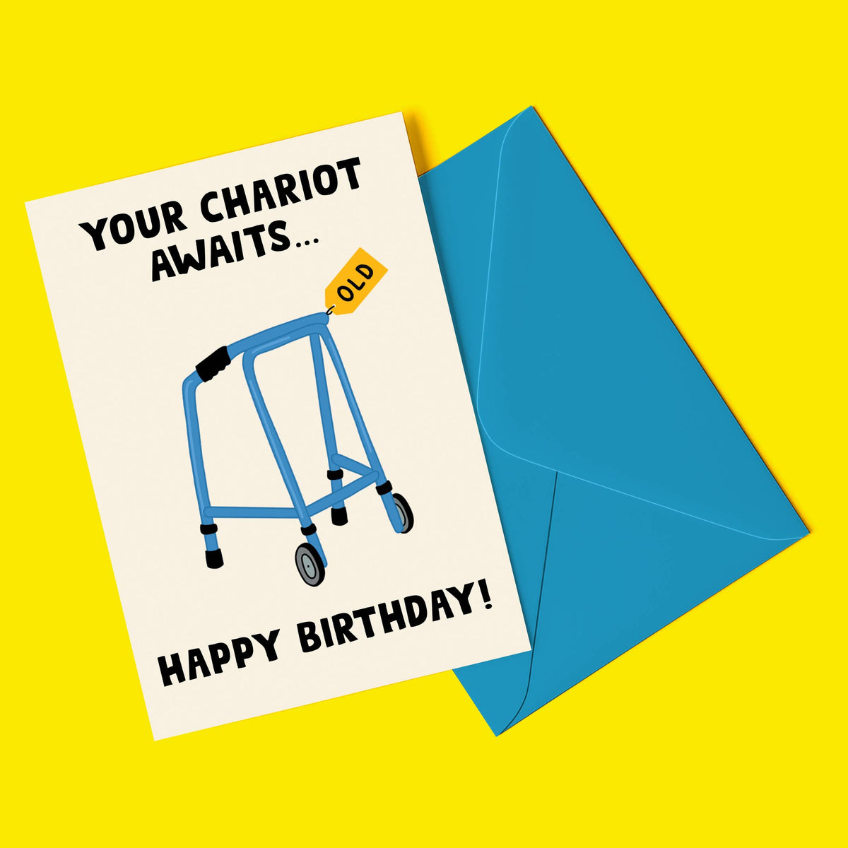 Chariot Awaits Funny Birthday Card