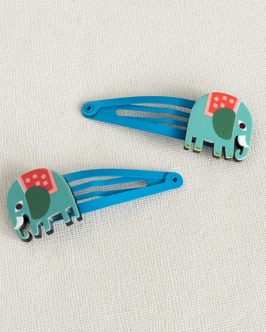 Elephant Hair Clips Set of 2