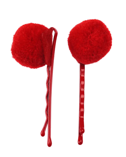 Pom Pom Hair Grips Set of 2