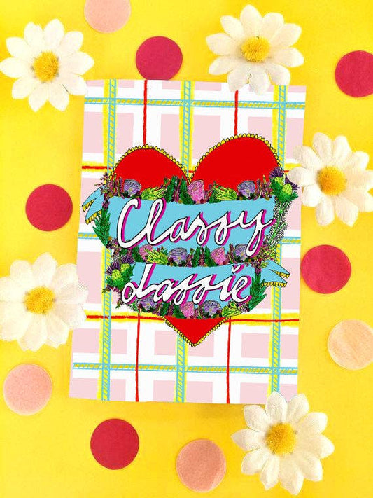 Classy Lassie Scottish Greeting Card