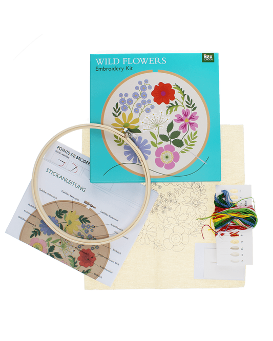 Wild Flowers Embroidery Kit