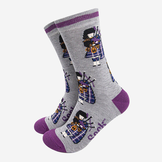 Scottish Piper Grey Unisex Socks