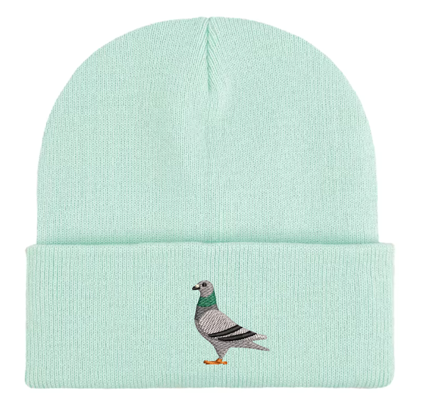 Pigeon Embroidered Beanie Hat Mint