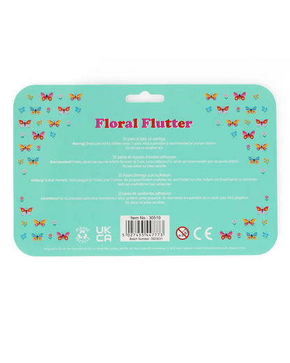 Floral Flutter Stick on Earrings Set of 30