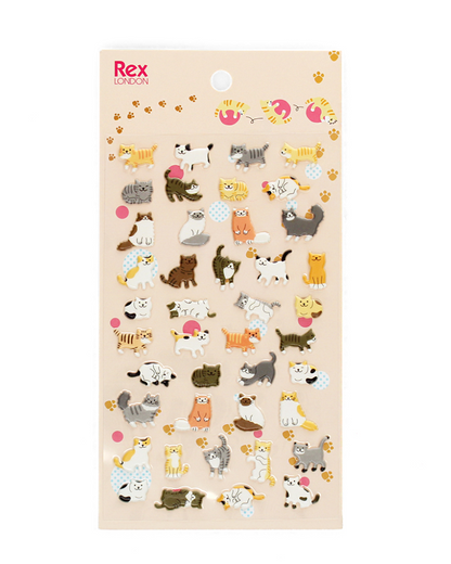 3D Puffy Cat Stickers