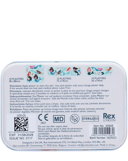 Children's Mermaid Plasters in a Tin