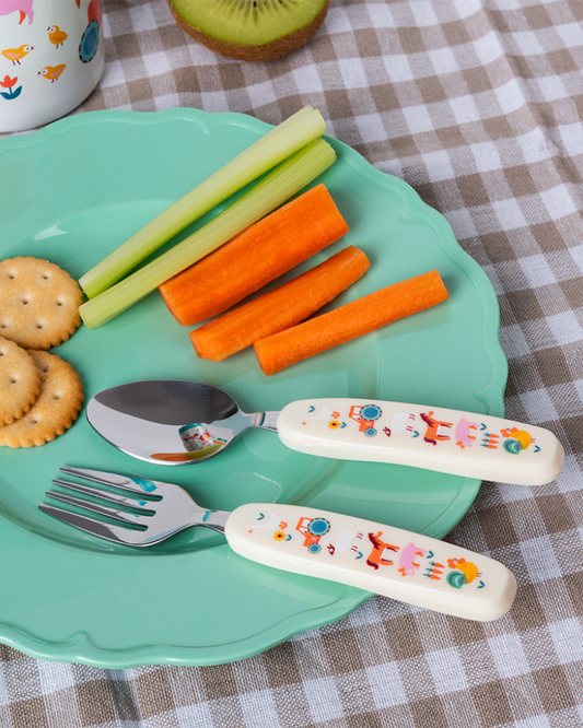 Children's Farmyard Cutlery Set & Case