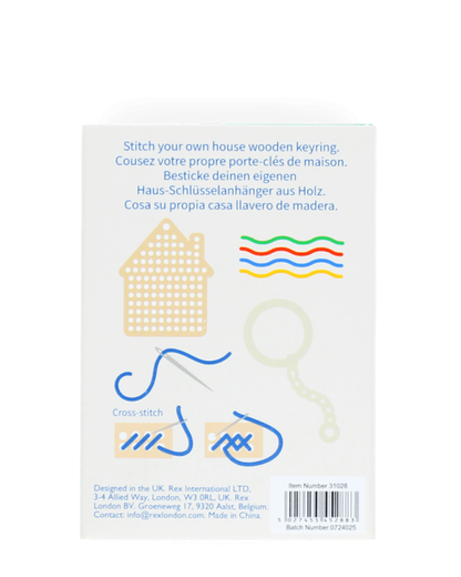 Stitch Your Own Wooden House Keyring