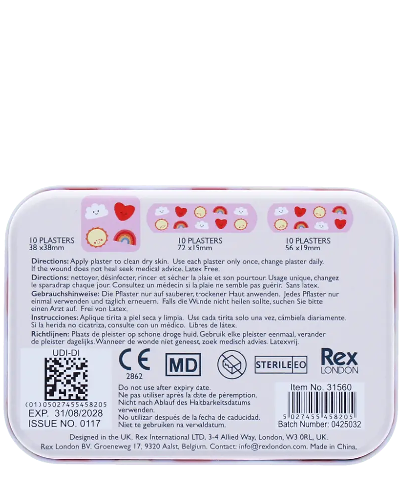 Children's Kawaii Sunshine Plasters in a Tin