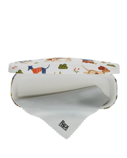 Dog Park Glasses Case with Cleaning Cloth