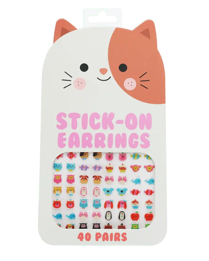 Cool Cats Stick on Earrings (40 Pairs)