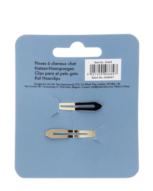 Glitter Black Cat Hair Clips Set of 2