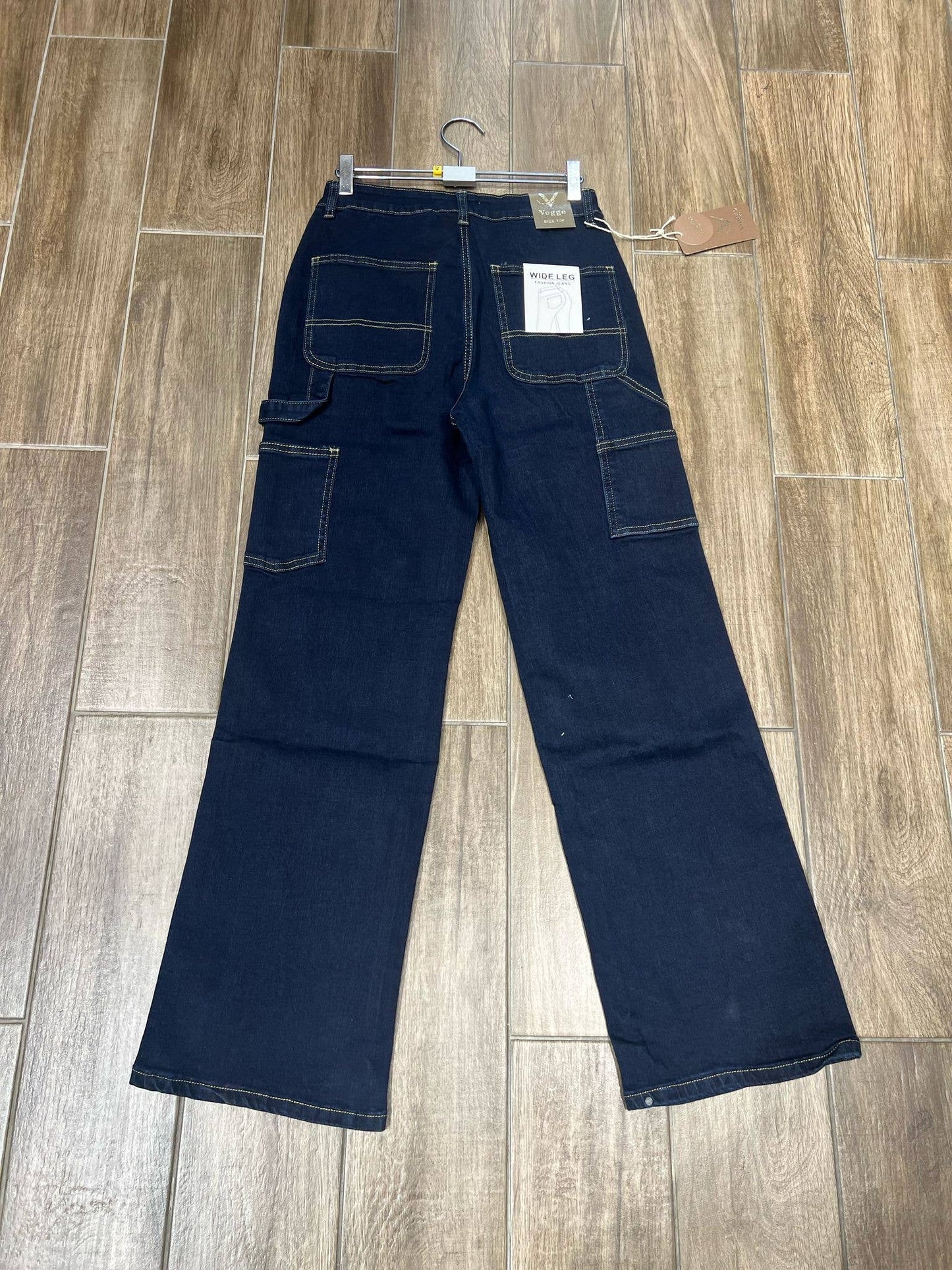 Voggo Dark Wash Carpenter Wide Leg Jeans