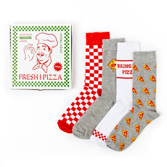 Pizza Box Unisex Socks Gift Set Of 4 Pairs