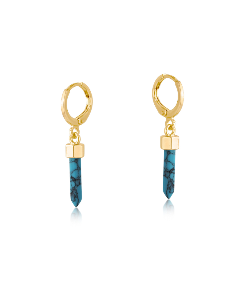Portofino Howlite Drop Huggie Earrings