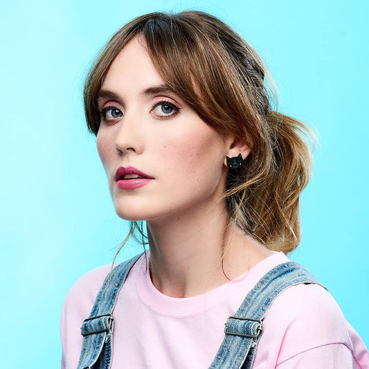 Tuxedo Cat Stud Earrings in Black