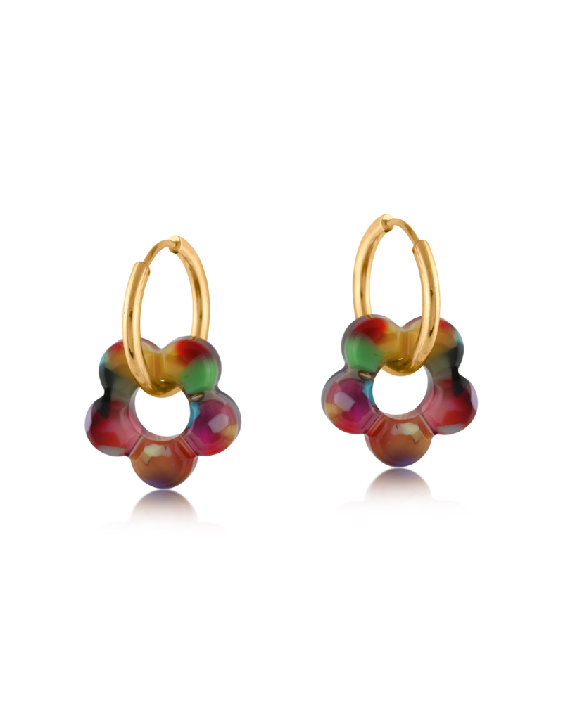Hispania Flower Huggie Earrings
