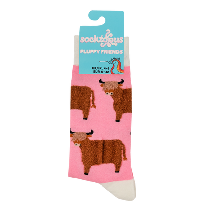 Fluffy Wee Hairy Coo Highland Cow Unisex Socks