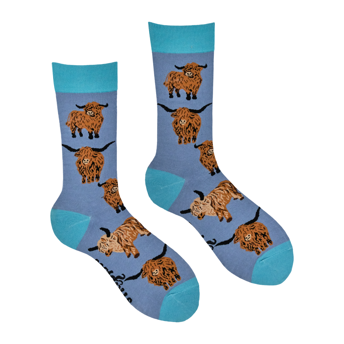 Highland Cow Socks - Och Aye the Moo!: PINK / XS (UK 12-3 / EU 33-36 / US 14-5)
