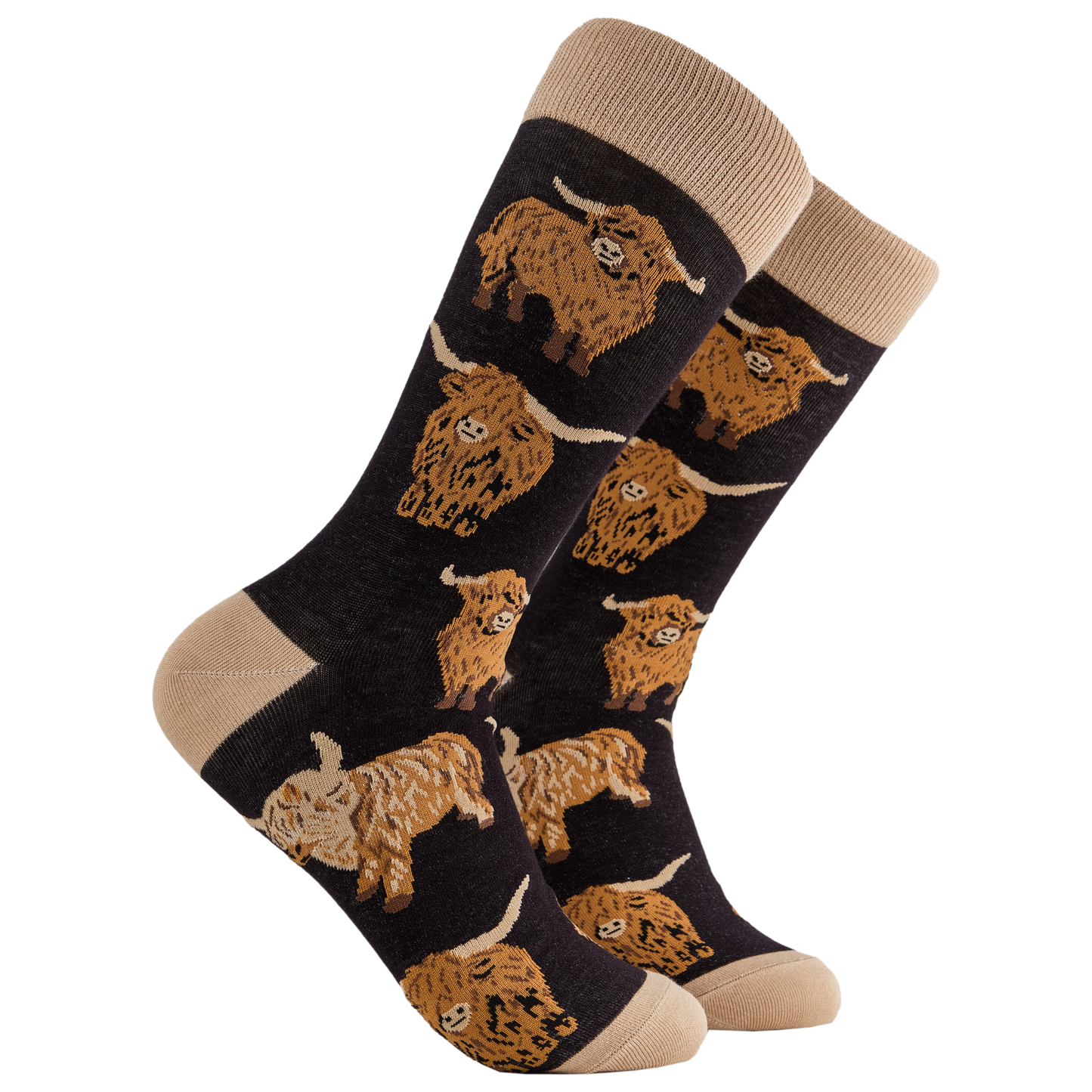 Highland Cow Socks - Och Aye the Moo!: PINK / XS (UK 12-3 / EU 33-36 / US 14-5)
