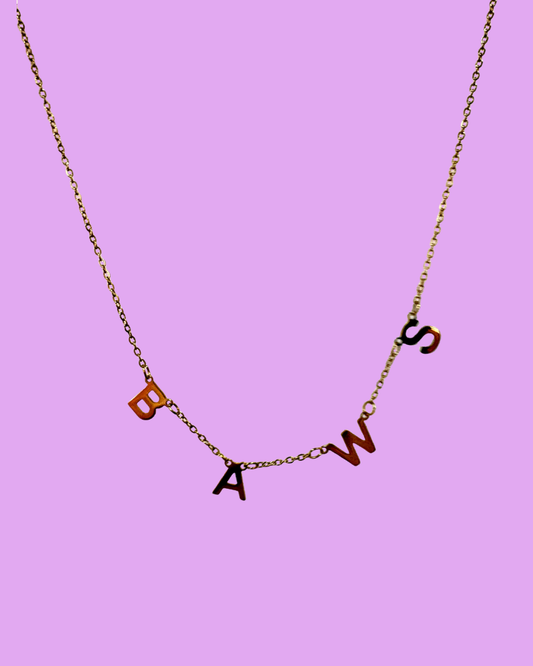 Baws Letter Necklace Brass