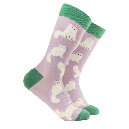 Fluffy White Cats Socks