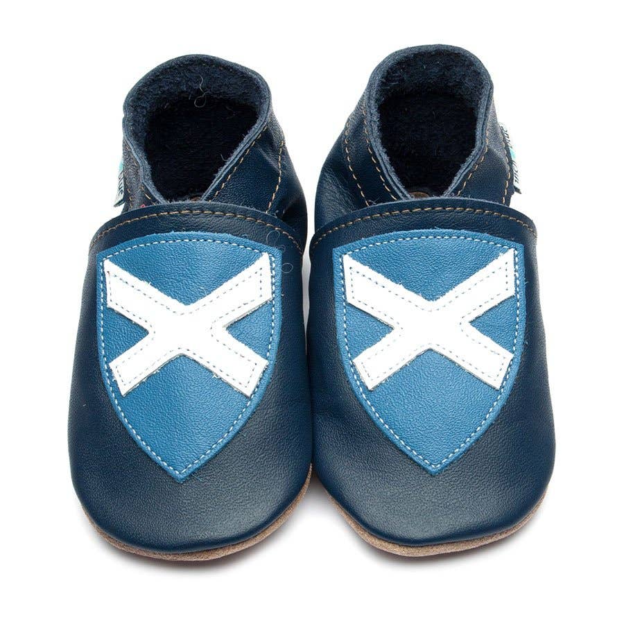 Scottish Saltire Leather Baby Shoes