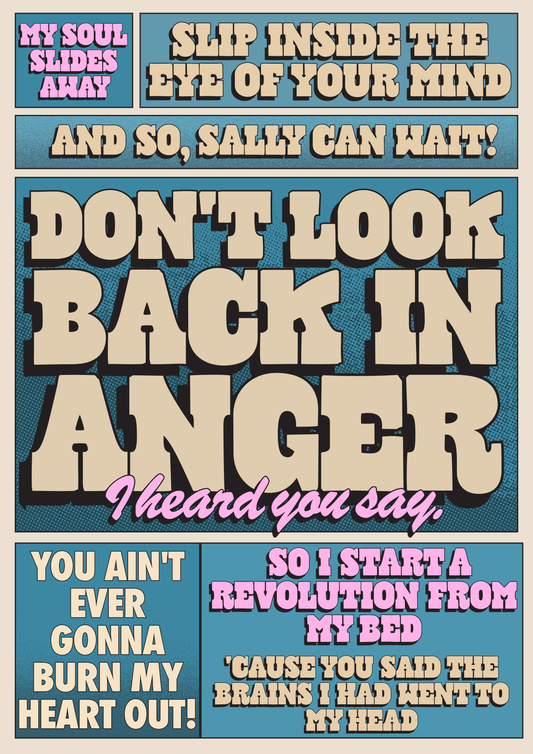 Don't Look Back In Anger Oasis Inspired A4 Art Print