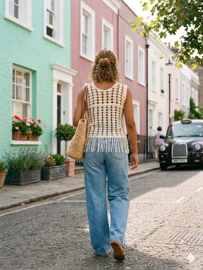 Boho-Chic Crochet Sleeveless Top