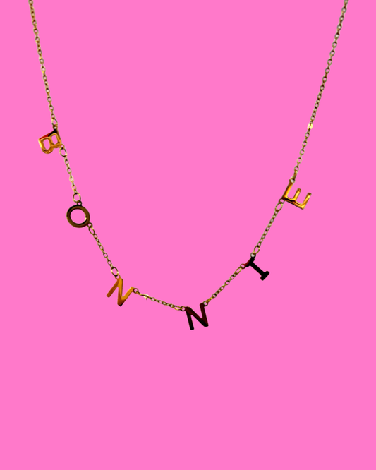 Bonnie Letter Necklace Brass