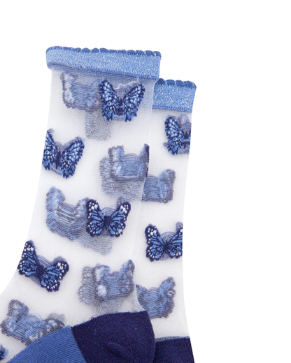 Blue Butterflies Unisex Sheer Pop Socks