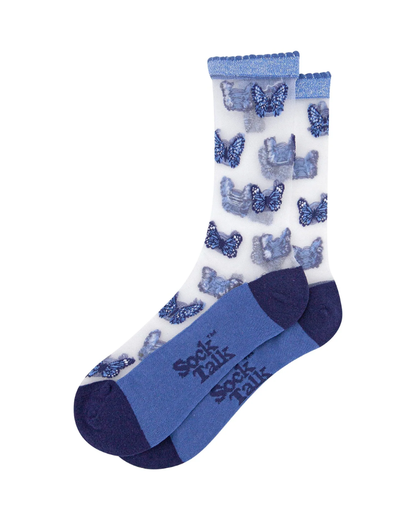 Blue Butterflies Unisex Sheer Pop Socks