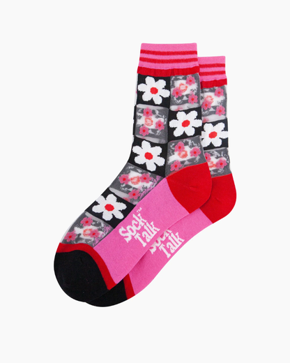 Daisy Checkerboard Unisex Sheer Pop Socks