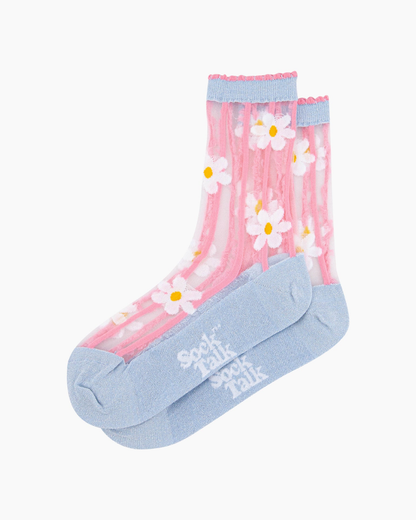 Daisy Stripes Unisex Sheer Pop Socks